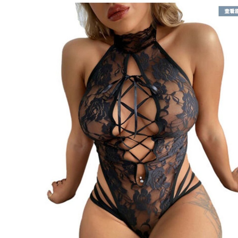 Lingerie one piece lace black